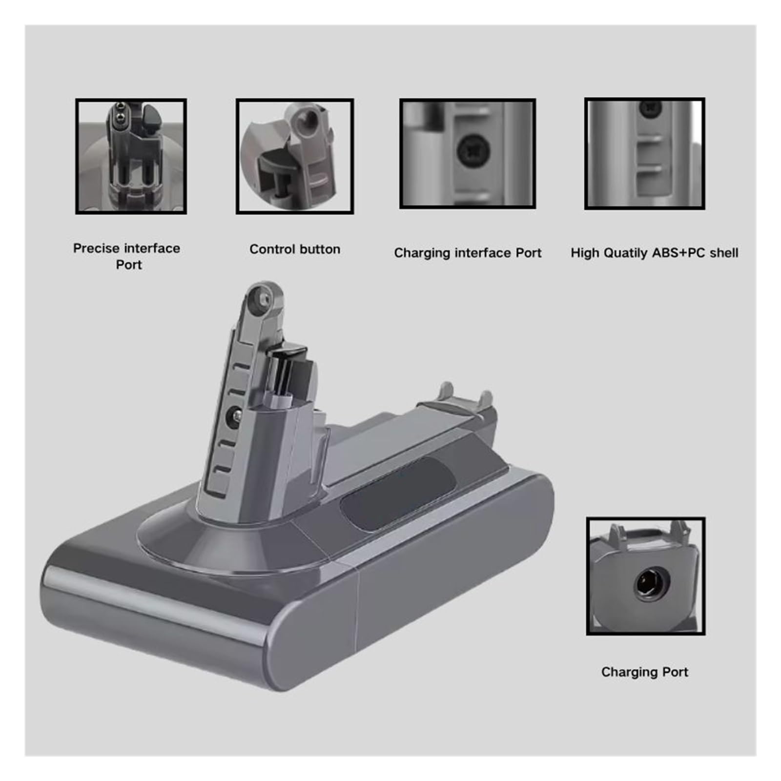 Batteria for aspirapolvere portatile, compatibile con Dyson, V10 | Batteria sostitutiva for aspirapolvere senza fili, batteria for aspirapolvere portatile(V10 12800mAh 1PCS)