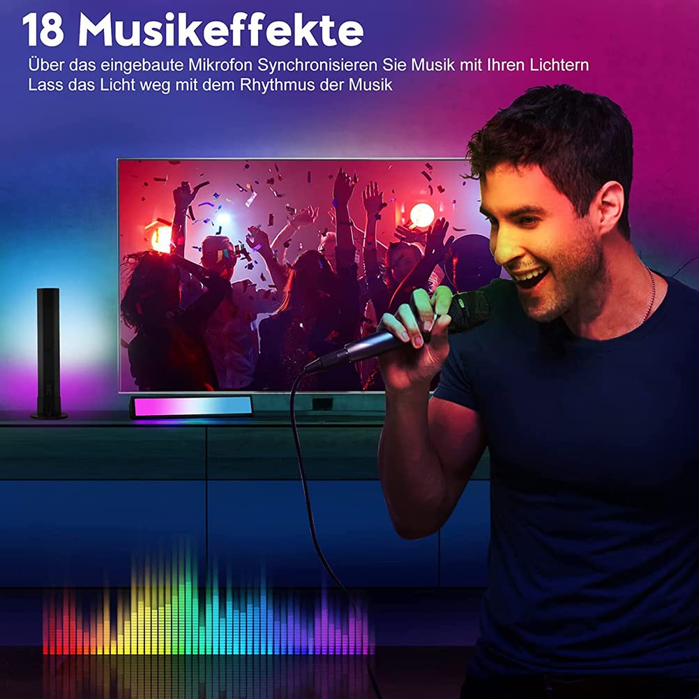 Lampada da tavolo RGB da 2 pezzi, lampada da gioco sincronizzata con la musica, lampada da scrivania del soggiorno dimmerabile, barra luminosa LED Smart con dimmerabile e telecomando