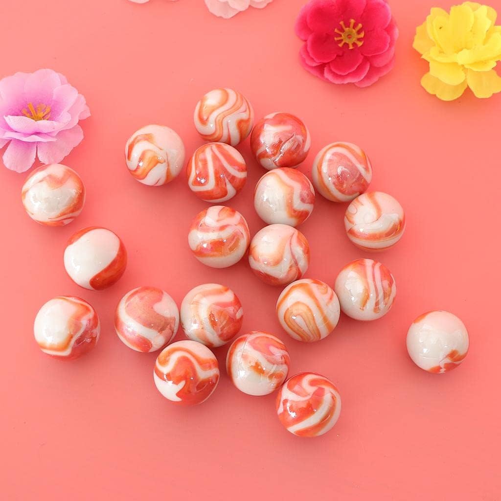Colorful 25mm Glass Marbles Set - Develop Hand-Eye Coordination & Fine Motor Skills, Perfect for Chinese Checkers & Marble Run Games, Vase Filler & Fish Tank Decor - 20pcs