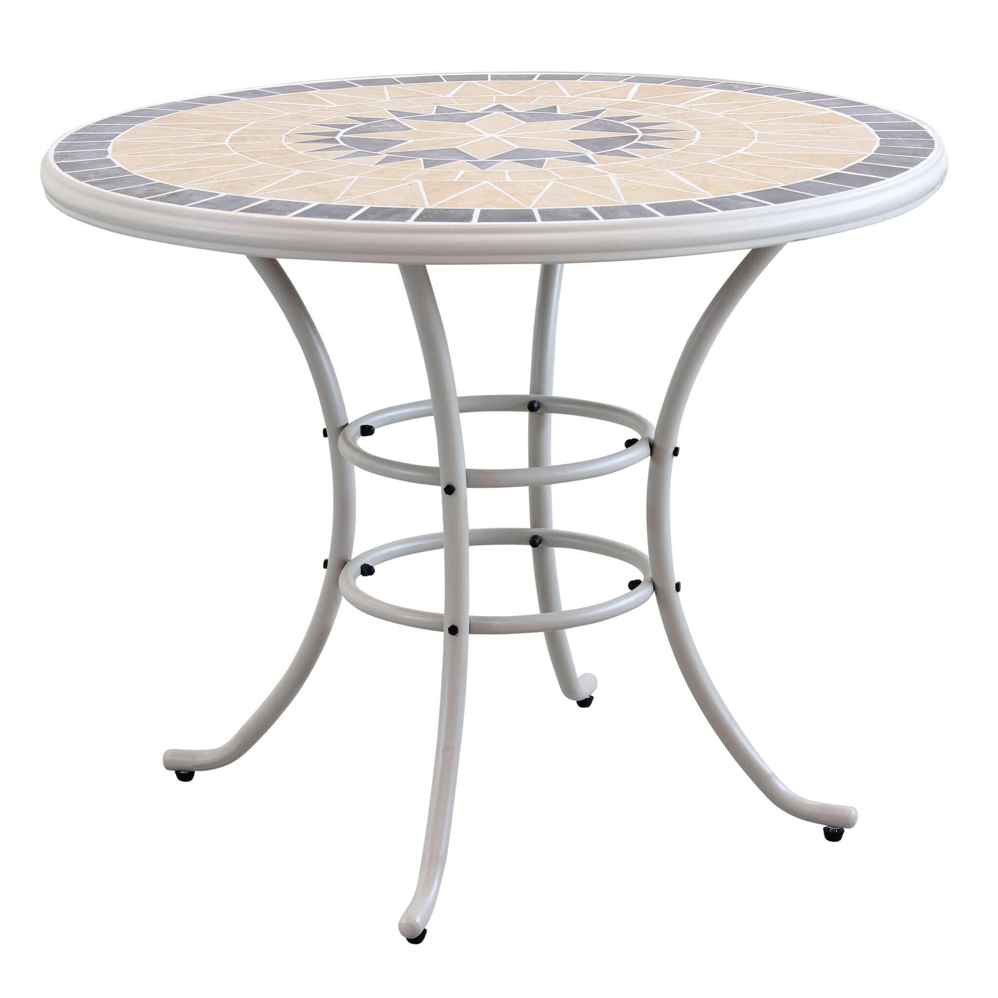 Table ronde fixe en fer ø 90 plan en mosaïque pour extérieur jardin, porche, restaurant, glacés Bar Hôtel Hôtel