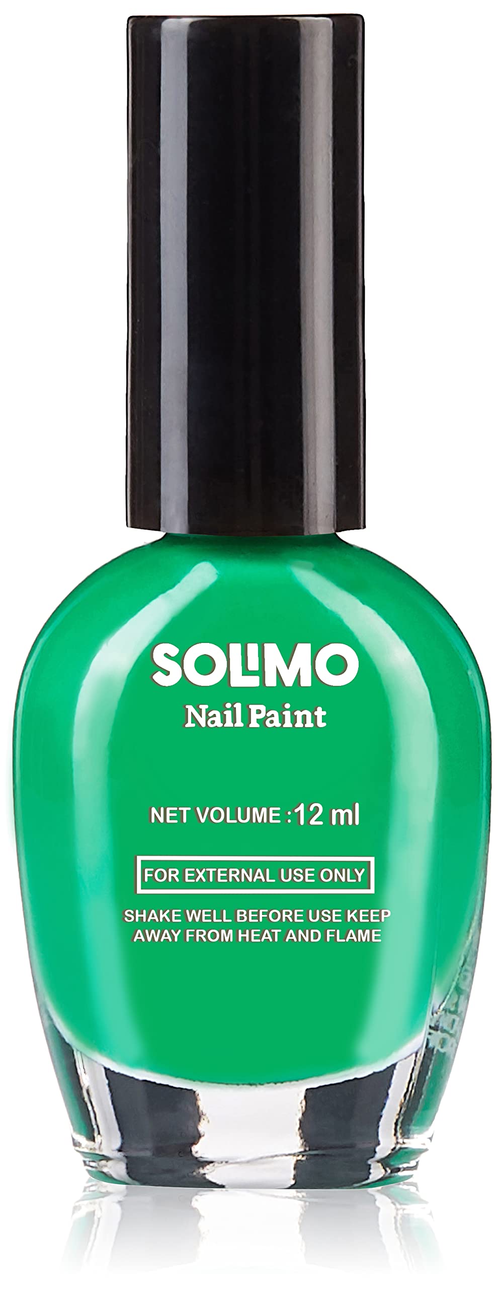 Amazon Brand - Solimo Leafy Green Nail Polish, Toxin-Free, Quick Drying, Glossy Finish, 12 ml