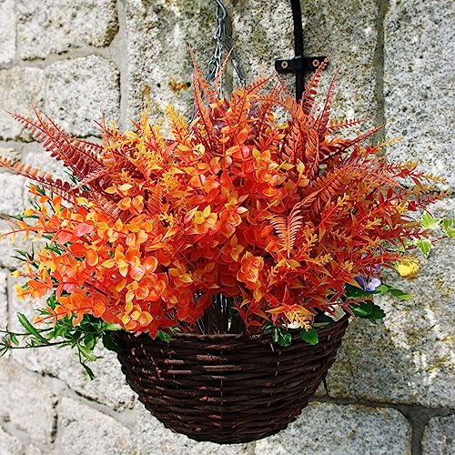 Home Decor Fall Artificial Flowers Plants Orange Outdoor Indoor, 12PCS Autumn Fake Plastic Flowers Grass Stems Arrangement, UV Resistant, No Fade, Faux Greenery Mums for Garden Hanging Planter Wedding - Cosy Home Interiors Home Decor Fall Artificial Flowers Plants Orange Outdoor Indoor, 12PCS Autumn Fake Plastic Flowers Grass Stems Arrangement, UV Resistant, No Fade, Faux Greenery Mums for Garden Hanging Planter Wedding - Image 7