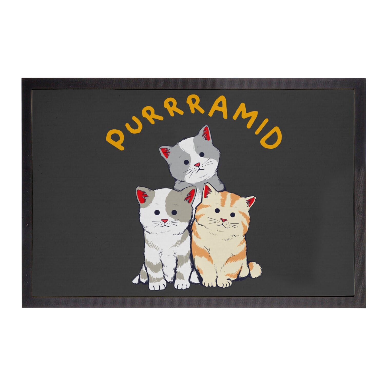 Paillasson Noir Purrramid Chat tapis d'entrée design pour maison propre