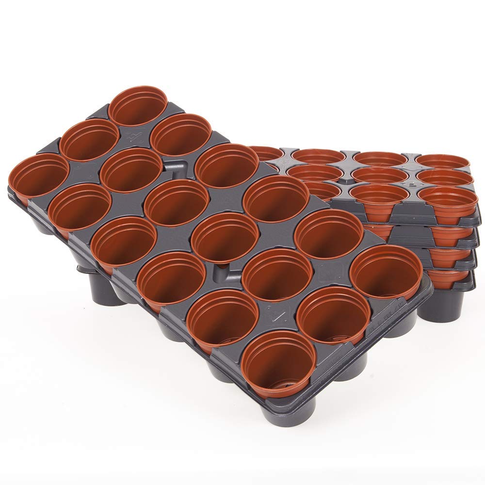 YouGarden Professional Shuttle Large Trays, 90 Pots 9cm Diameter With Drainage Holes, Sturdy Plastic Plant Pots, Professional Rigid Growers, Easy To Carry, Perfect For Potting Up, Garden Equipment