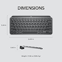 Vista 4 de Logitech MX Keys Mini - Teclado minimalista, iluminado, inalámbrico, compacto, con Bluetooth, retroiluminación, USB-C, compatible con Apple macOS