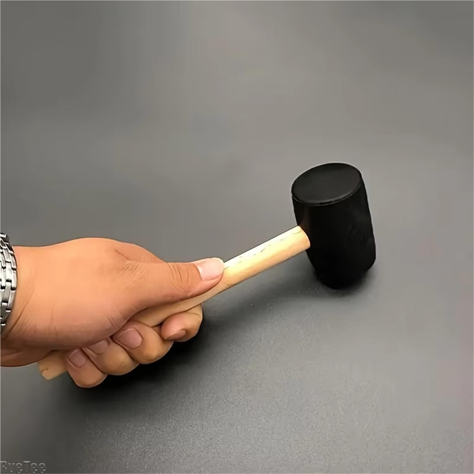 Martillo Goma Martillo de mazo goma | Con mango de madera for suelo de acampada, estacas for tienda de campaña, carpintería, tareas de soplado suave(White500g)