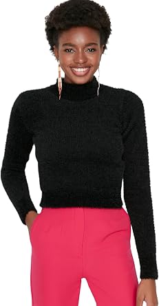 Trendyol Women Slim Basic Standing Collar Knitwear Sweater