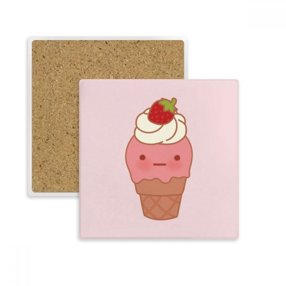 Tasse de crème aux fraises caboteur carré absorbant pierre multicolore