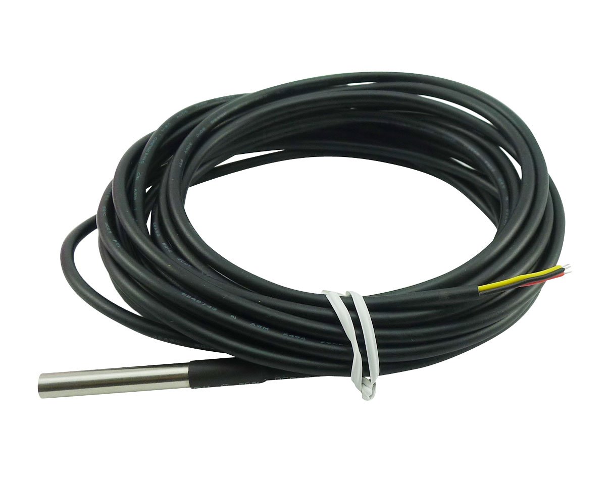 Aihasd 5m Temperaturfühler Mit Edelstahlsonde – Wasserdicht, -55 Bis +125°C, Für Mikrocontroller & Thermometer