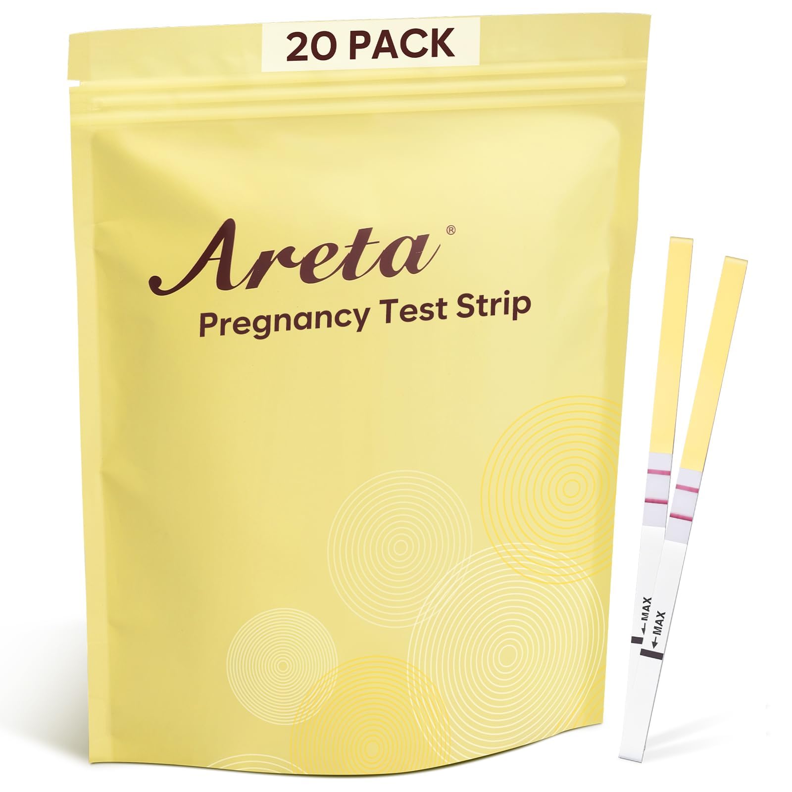 Areta Pregnancy Test Strips 20-Pack hCG Tests Highly Accurate and Rapid Results for Early Detection Before Your Missed