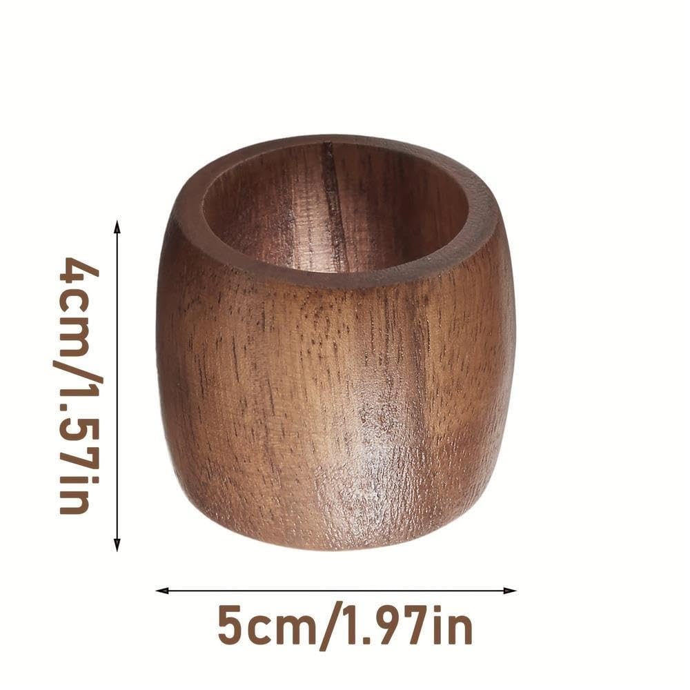 Anelli decorativi portatovagliolo ovale in legno naturale