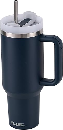 Miniatura 8 de Vaso de 40 onzas con asa y pajilla, vaso aislado 100% a prueba de fugas con tapa y pajilla, incluye todos los accesorios popote de acero inoxidable,