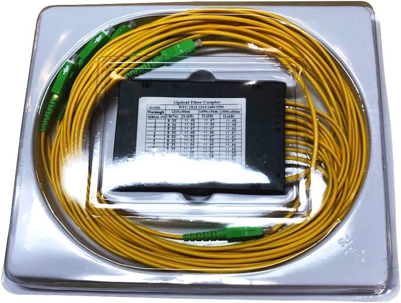 PLC Splitter in Steeless Tube, Box LGA Rack WFC 1x12 SC/APC Green Connector Wave Length 1310/1490/1550