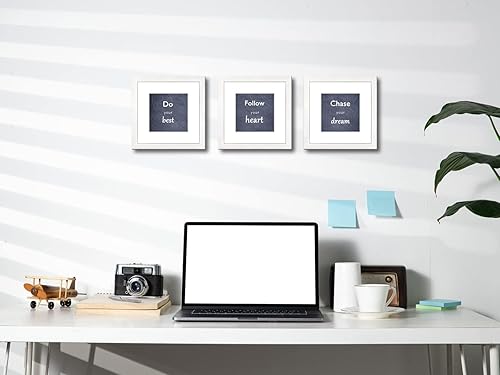 Vista 266 de Juego de 6 portarretratos de 5 x 7 con cristal real para fotos de 4 x 6 con paspartú o 5 x 7 sin paspartú, para pared o mesa, marcos de fotos