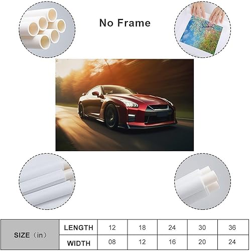 Miniatura 2 de Pósteres rojos de carreras de autos deportivos Jdm Car R35, decoración de habitación, lienzo estético, arte de pared para sala de estar, dormitorio,