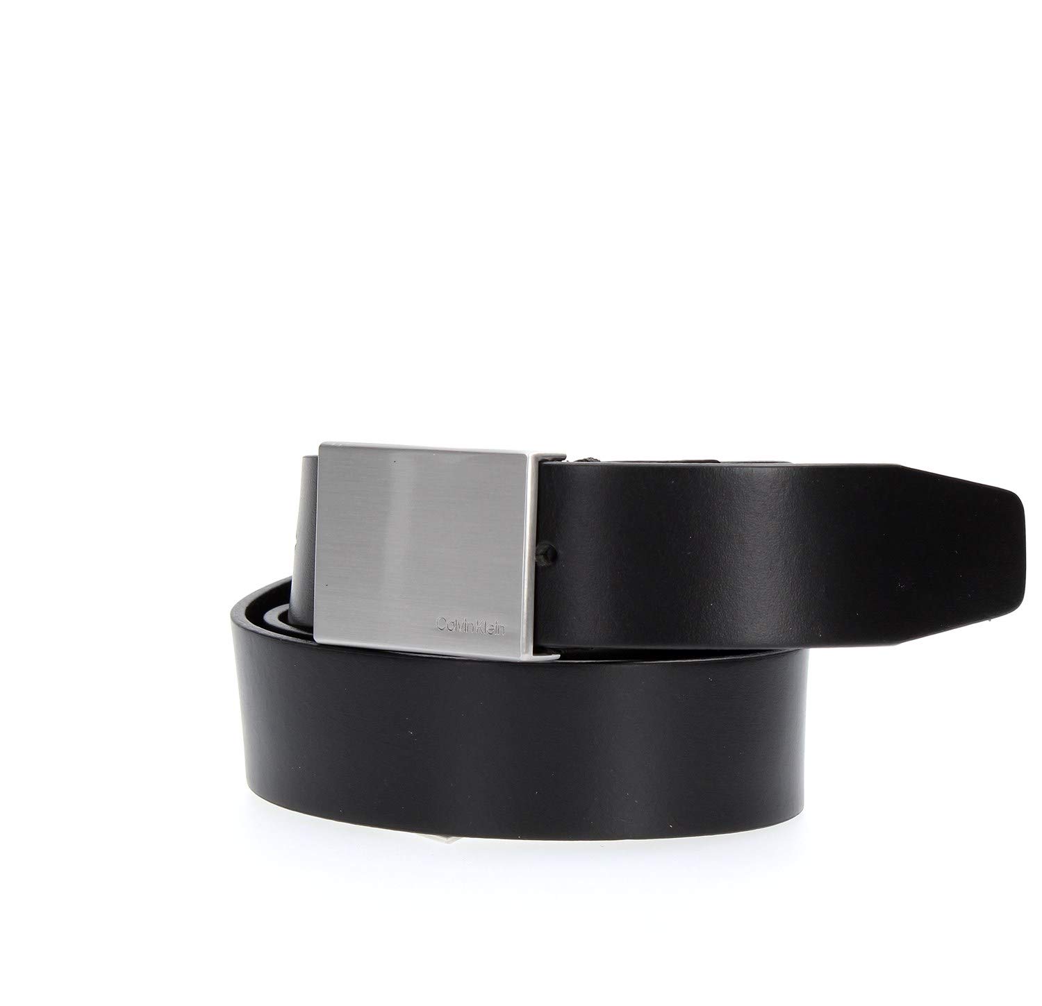 Calvin Klein Męski pasek Formal Plaque Belt 3,5 cm skórzany pasek, czarny (black 001), 110|#110|#678 (Herstellergröße: 110)