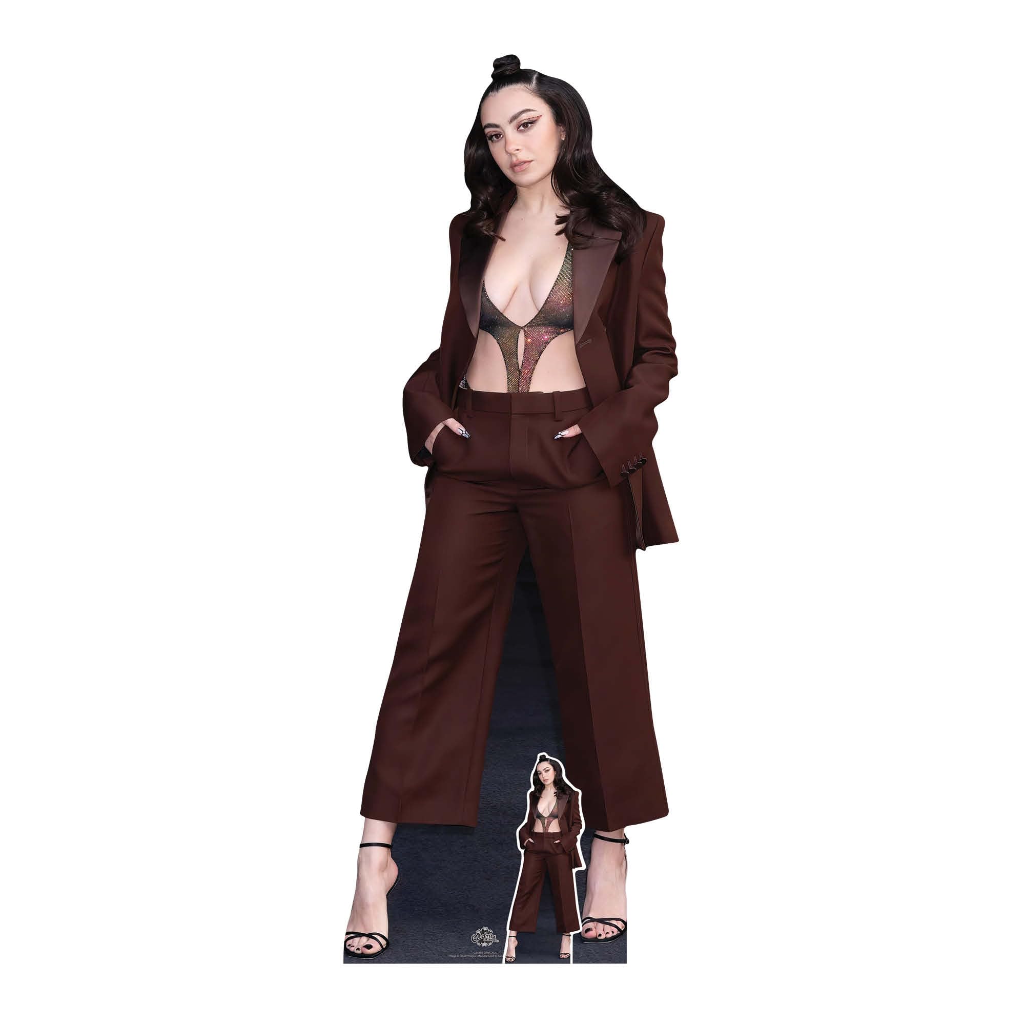 Star Cutouts CS1168 Charli – 168cm Lifesize Cardboard Cutout with Mini | Celebrity Theme Party, Music Fan Gift & Room Decoration