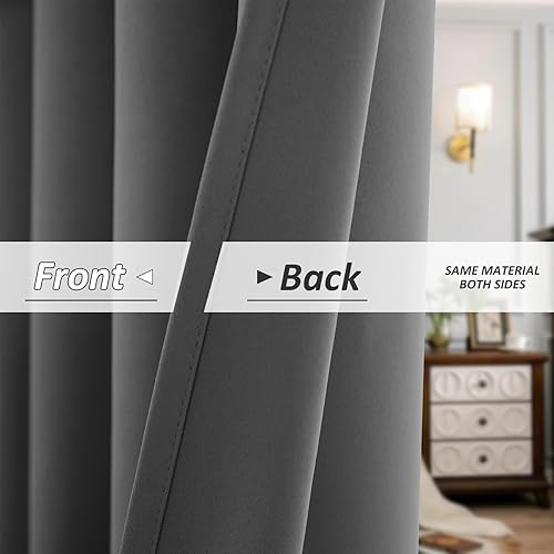 Miniatura 3 de Cortinas opacas de oscurecimiento de habitación para dormitorio de 84 pulgadas de largo, juego de 2 paneles de cortinas opacas para sala de estar,