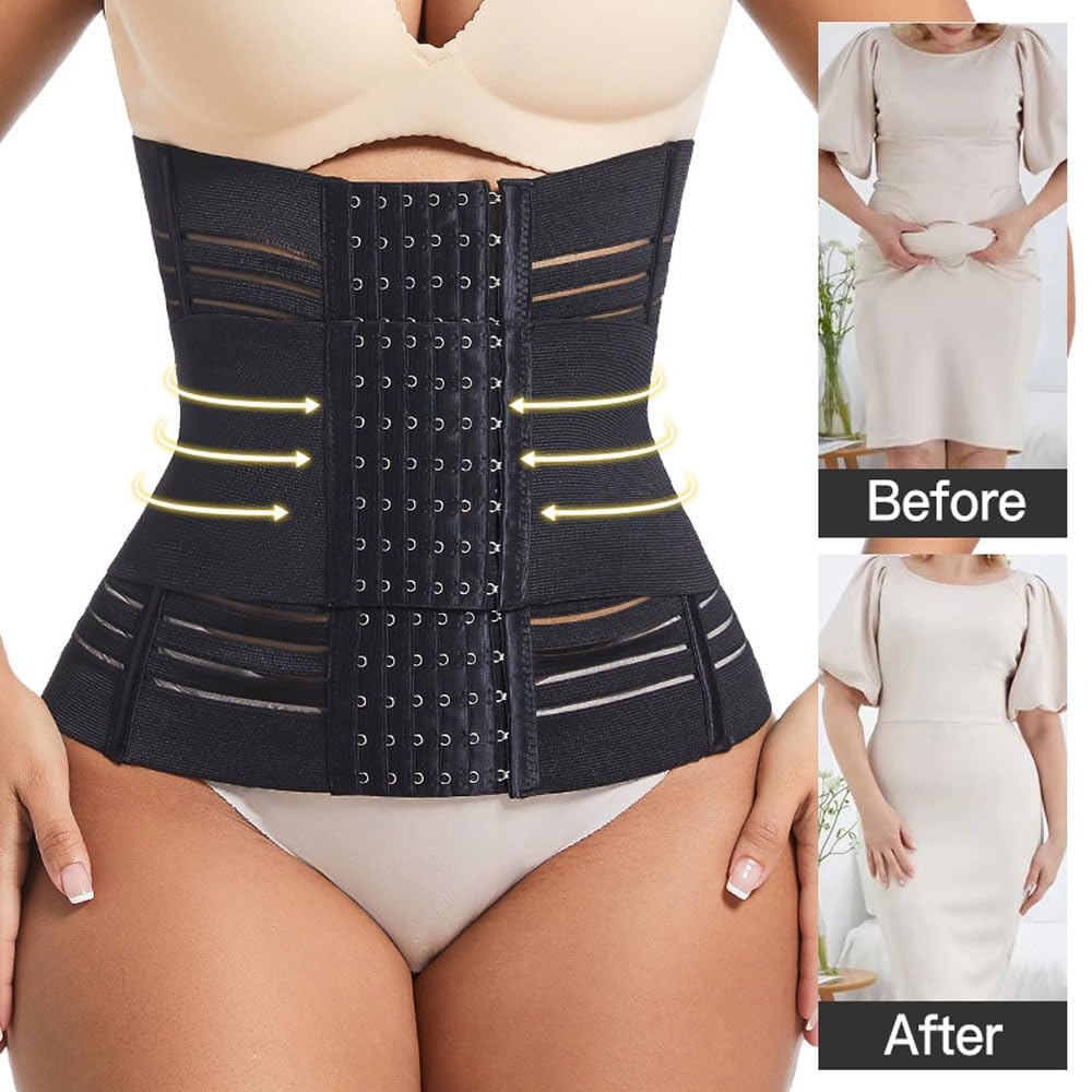 Pancera Contenitiva Donna Corsetto Stringivita Modellante Dimagrante Elastico Largo Band con Regolabile Waist Trainer Postpartum Cintura Snellente Pancia Cincher