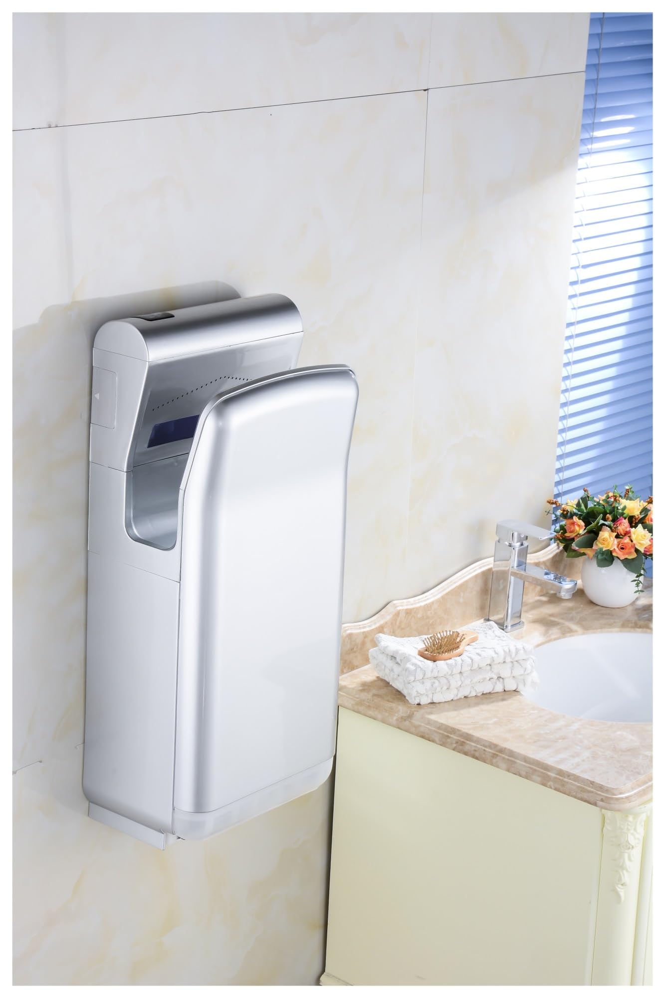 Secador de manos automático Secador de manos automático por inducción con chorro de aire, secador de manos Jet(Light Grey)