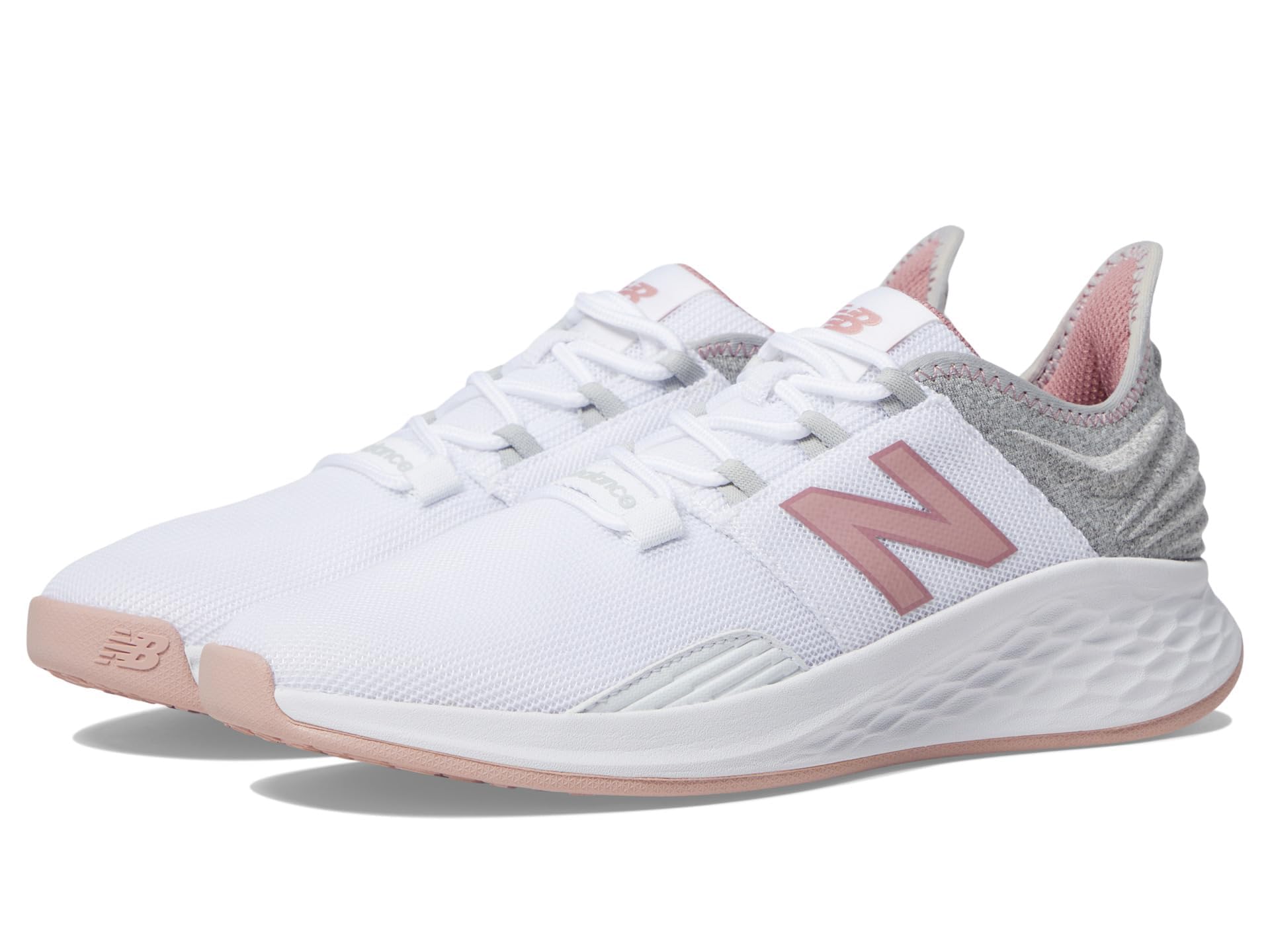 New Balance Women's Fresh Foam ROAV Golf Shoe, White/Pink, 9.5