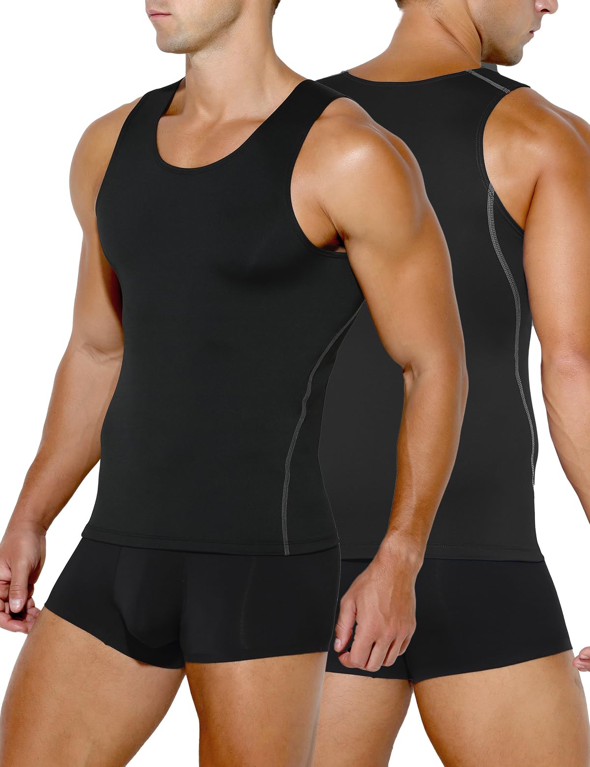 Casey Kevin Débardeur de Compression pour Homme Maillots de Corps sans Manches Gilet de Sport Ventre Plat Gainant Body Shaper