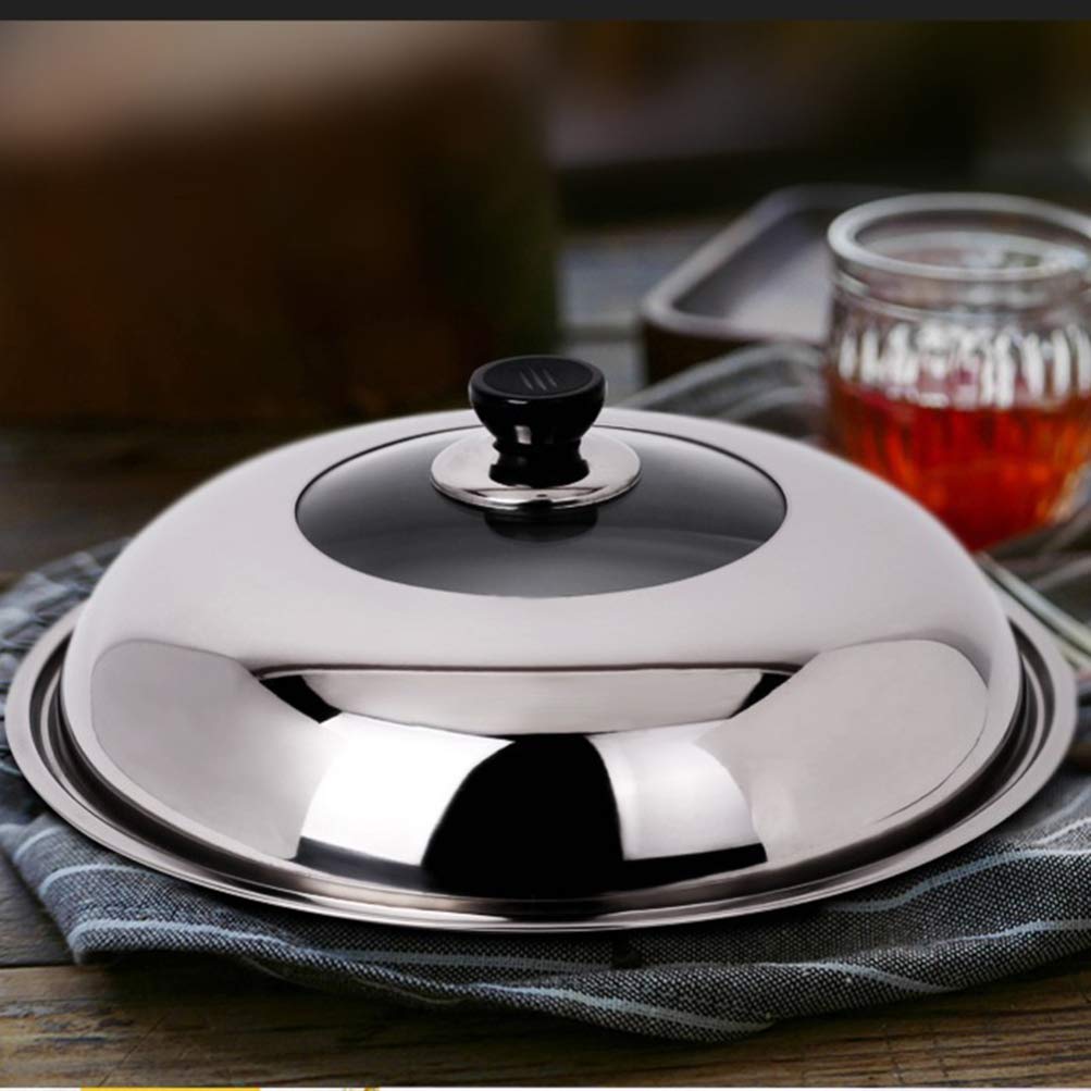 YARNOW Stainless Steel Lid - Lid for Pots with Adjustable Steam Vent | Fits All 13.3 Inch/34cm Lid for Pots, Pans and Skillets, Stainless Steel and Tempered Glass
