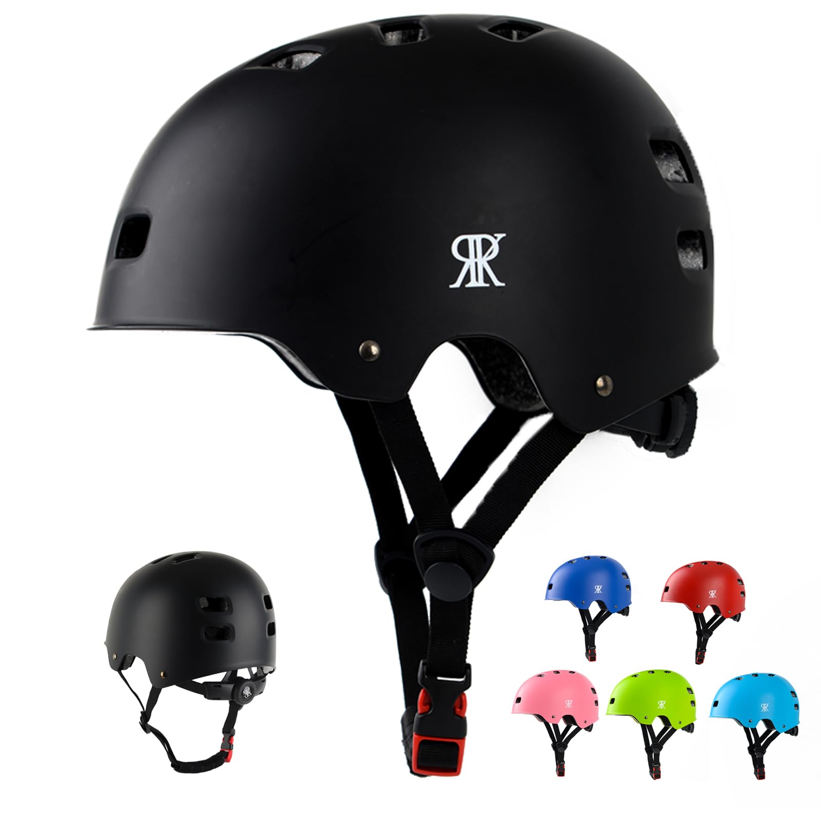 Youth Kids Bike Helmet, Skateboard Bicycle Helmet for Age 3-5-8-10-12-14 Teen Boys Girls Adjustable and Multi-Sport for Scooter Roller Skate (Black S) : Sports & Outdoors