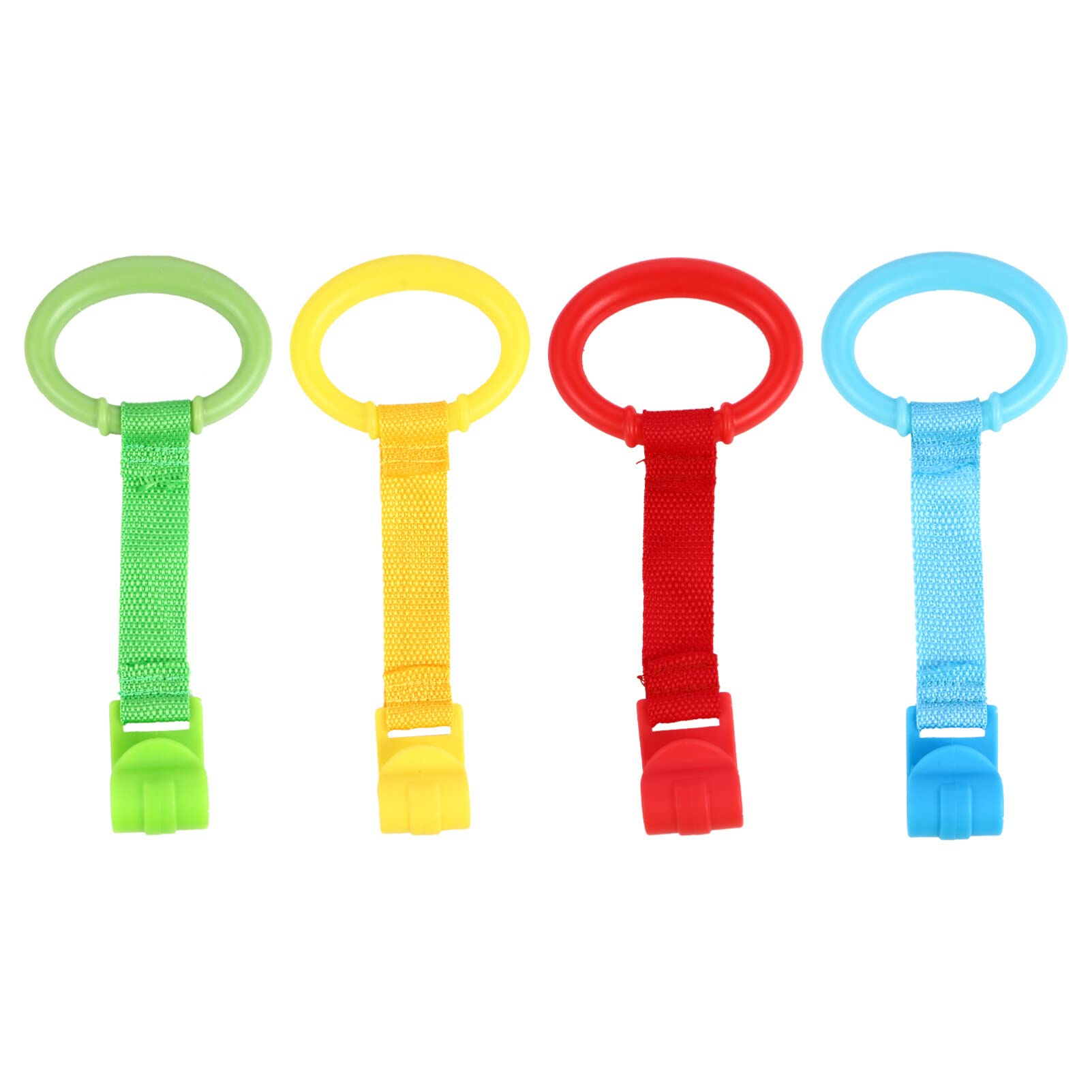 Homoyoyo Playpen 4pcs Pull Ring Portable Baby Cot Rings Walking Assistant Stand Up Rings for Infant Baby Toddler 4 Colors Pull Ups