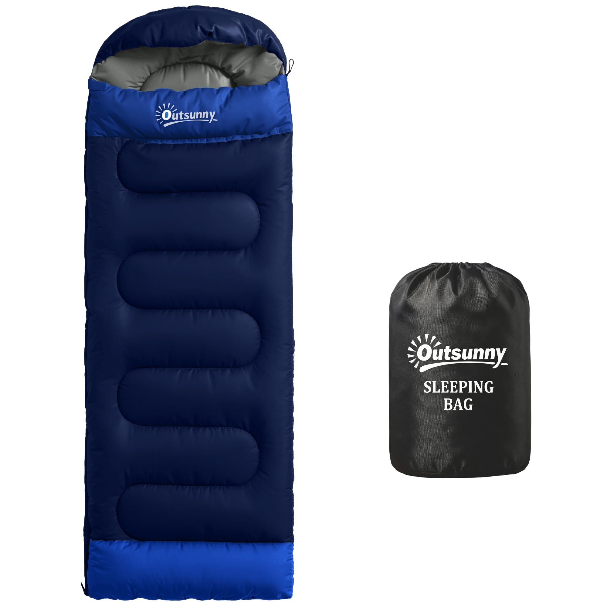 Outsunny Sleeping Bag for Adults, Lightweight & Compact Sleeping Bag, 3 Seasons Adult Blanket, Small Packed Size, Soft, Thick and Warm, for Outdoor Camping