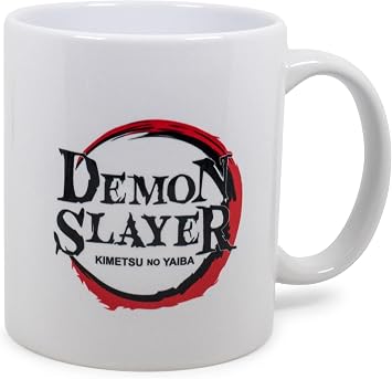 Surreal Entertainment Exclusive Demon Slayer Kimetsu no Yaiba Logo Ceramic Mug | Official Anime Collectible Coffee Cup | Novelty Drinkware For Home Barware Set | Holds 11 Ounces