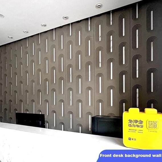 Etlegor PU Hollow Component Bricks Partition Wall Panel, Room Divider Panel Privacy Screen Grid Blocks Hollow Art Background Wall for Bedroom Dining Sitting Hotel 1PCS(Dark Grey)