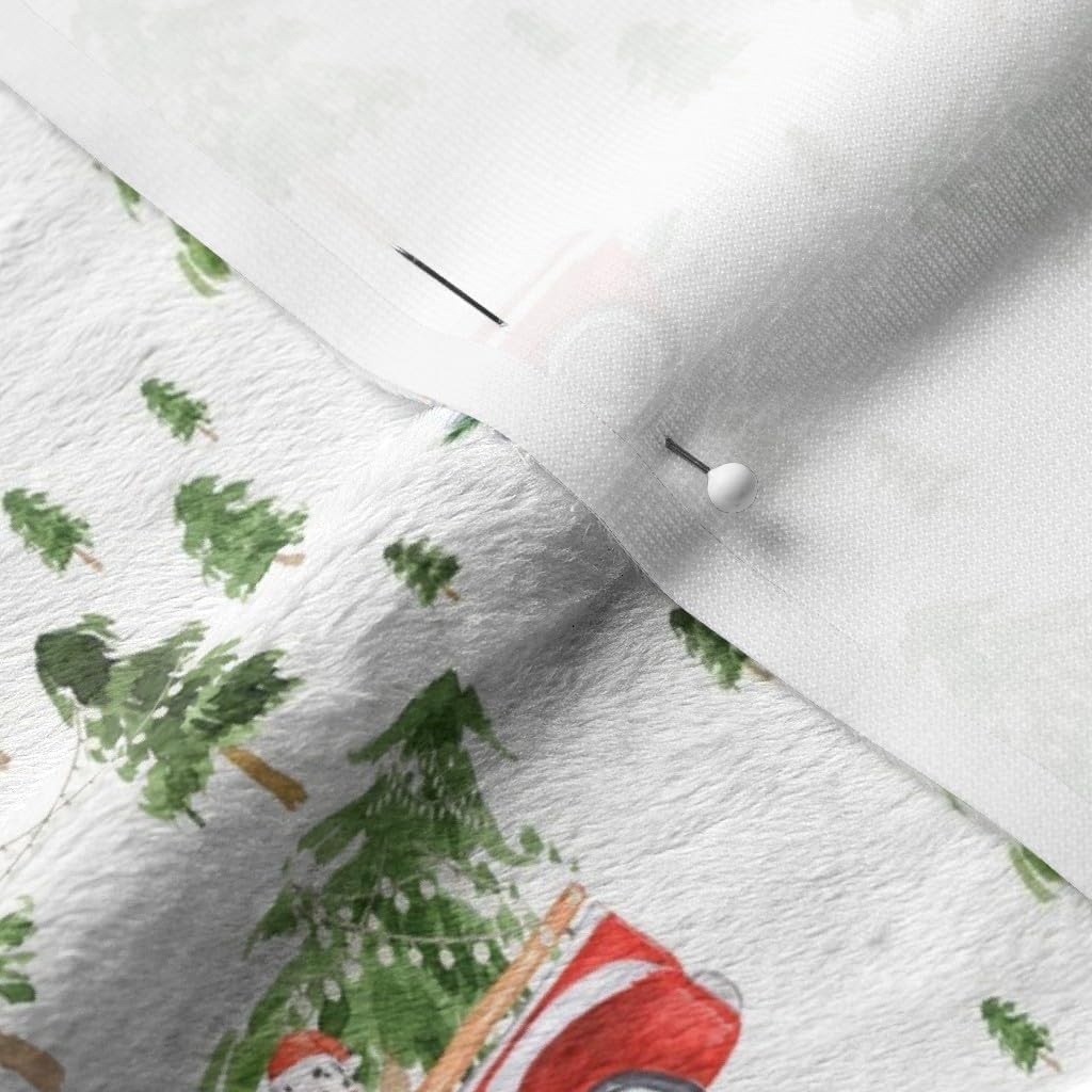 Spoonflower Fabric - Best Friend Christmas Truck Red Dog Fashion Holidays Cloth Printed on Minky Fabric by The Yard - Sewing Baby Blankets Quilt Backing Plush