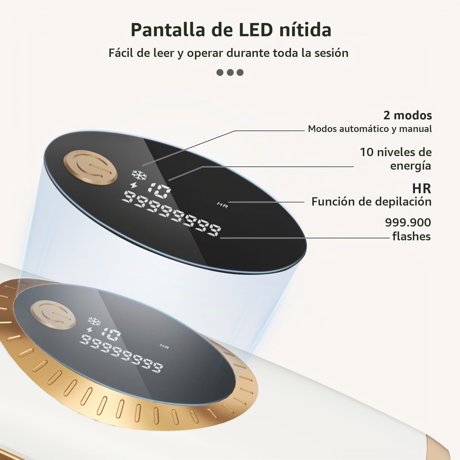 NALONE Depiladora IPL 4 en 1, Luz Pulsada para Mujeres y Hombres | ipl depiladora laser 10 niveles de potencia, modos HR/SC/RA/BT, uso doméstico para rostro, cuerpo y axilas