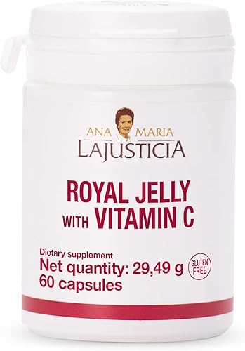 ANA MARIA LAJUSTICIA - Royal Jelly con vitamina C - 60 cápsulas. Sin lácteos y gluten. Apto para vegetarianos. Perfecto para promover la salud