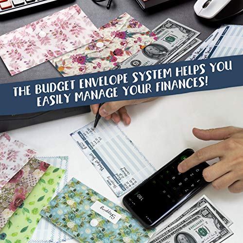 Cash Envelope System Wallet - Saving Money Organizer - 15 Floral Budget Envelopes - Plastic Cash Envelopes For Budgeting - Money Envelopes For Cash - Budget Sheets - Budget Wallet - Receipt Organizer #TOP5
