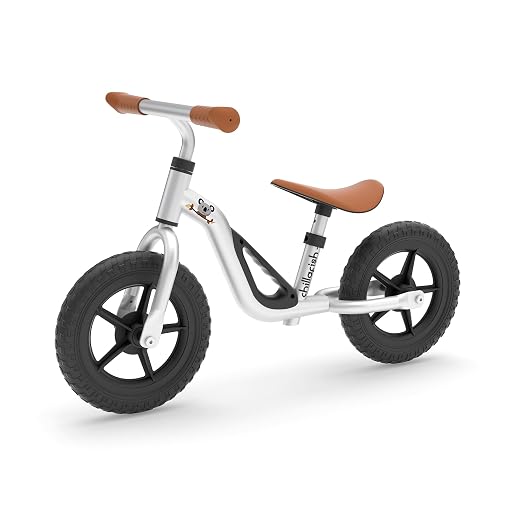 Chillafish Charlie Lightweight Toddler Balance Bike, Cute Balance Trainer for 18-48 Months, Learn to Bike with 10" inch no-Puncture Wheels, Adjustable seat and Carry Handle., Silver