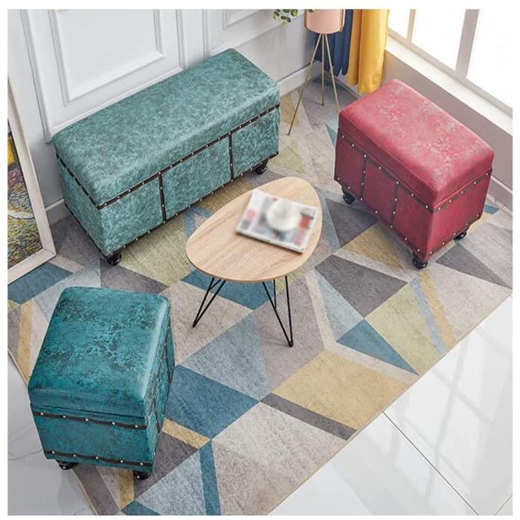 Taburete de almacenamiento de tela para zapatos, cambiador rectangular con marco de madera maciza, caja de almacenamiento multifuncional para el hogar, gran capacidad, diseño versátil