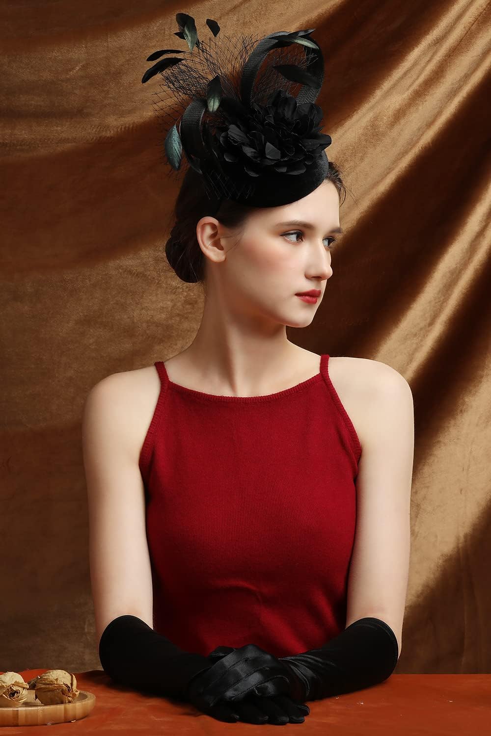 LATIMOON Fascinators Hat for Women Tea Party Headband Mini top Hats Cocktail Flower Mesh Feathers Hair Clip - Image 2