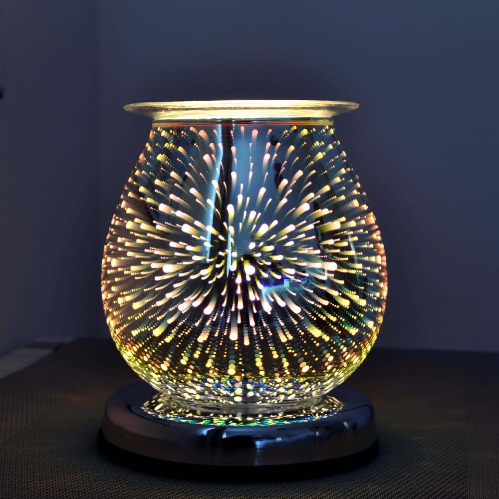 Lizaa 3D Electric Wax Melt Burners Firework Starburst Star Effect Design Touch Technology Fragrance Plug In Oil Burner Wax Melts & Oil Diffuser 17Cm