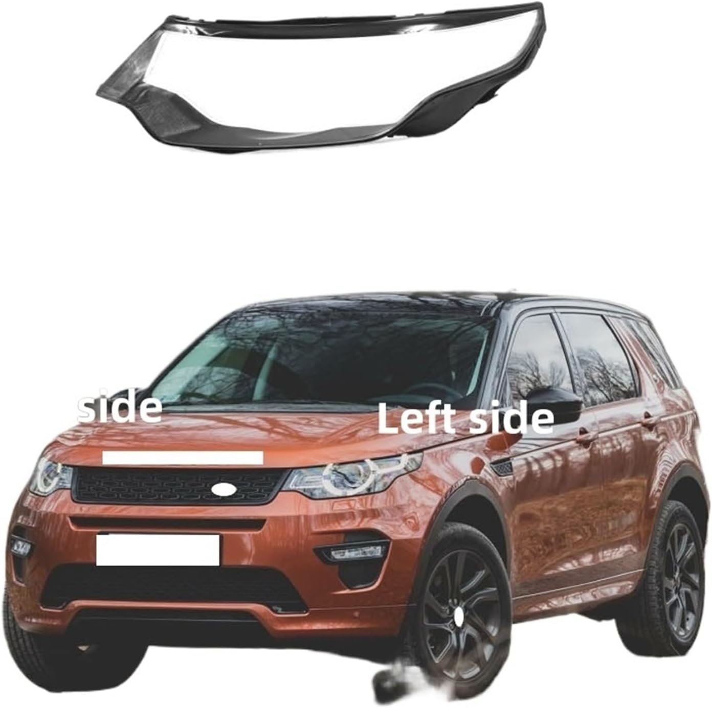 Compatible for Land for Rover for Discovery Sport 2014 2015 2016 2017 2018 Car Headlight Shell Cover Replacement Headlamp Lens Headlight Glass(Right Side) (Right side)