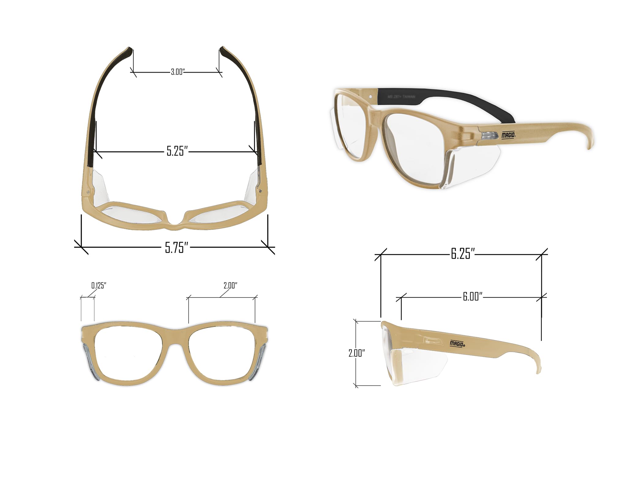 MAGID Iconic Y50 Design Series Lunettes de sécurité avec protections latérales
