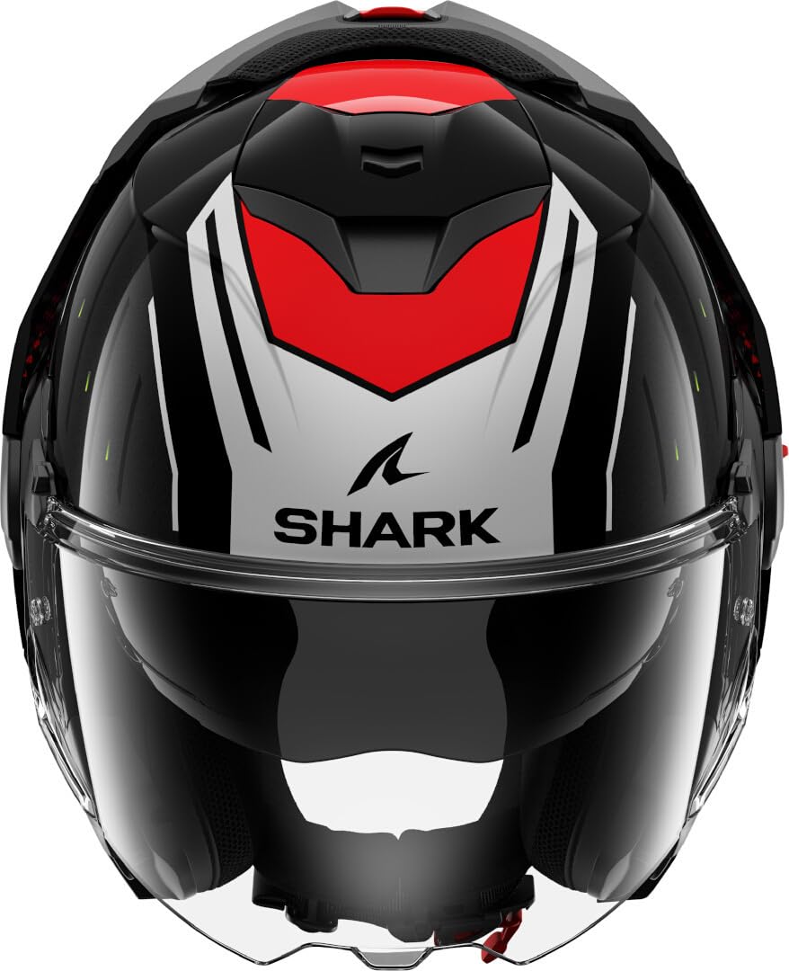 SHARK, Casco Moto Modular OXO RYDGER Black Silver Red KSR, XS