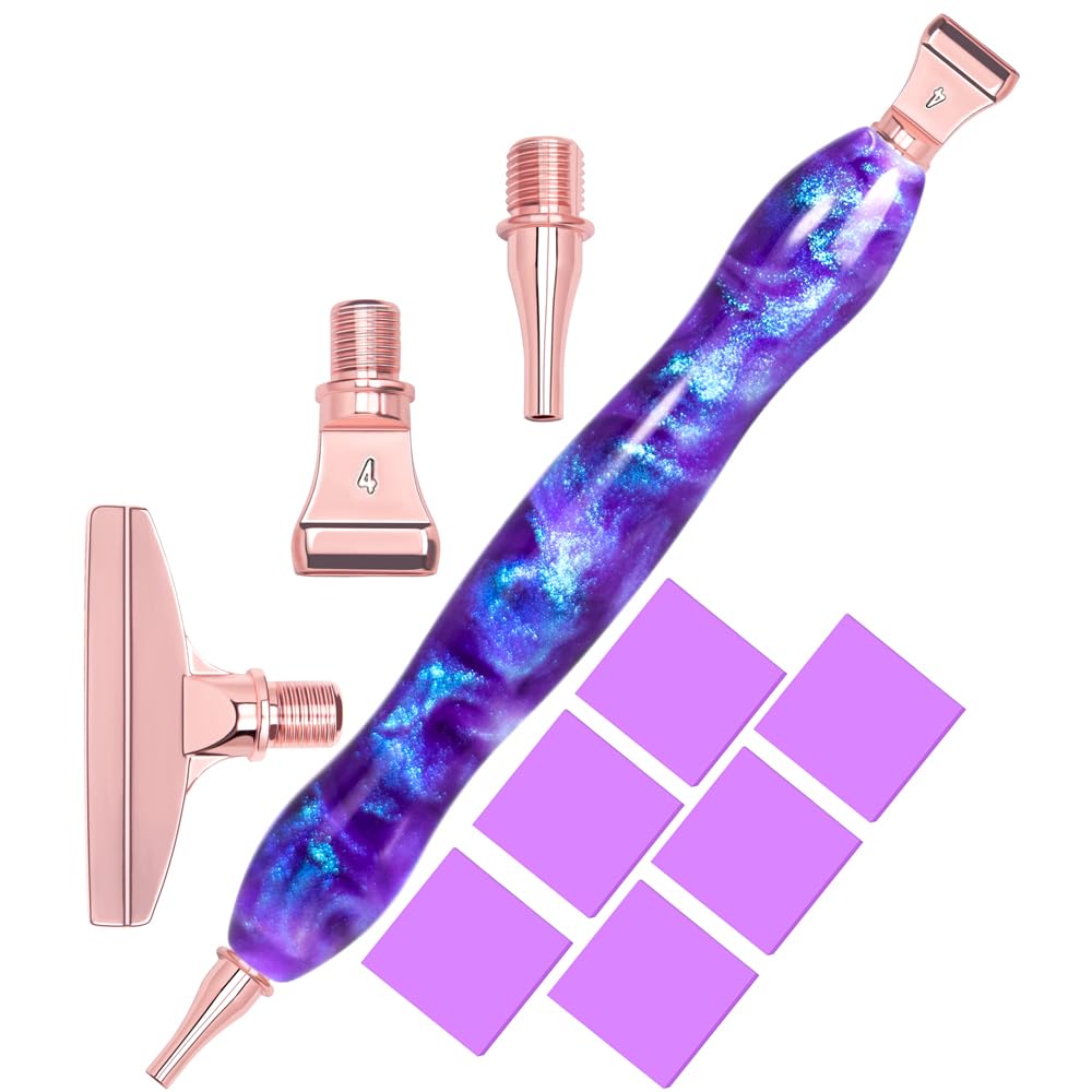 Bolígrafo de pintura de diamante 5D rosa ergonómico para largas tardes de manualidades y arte 5