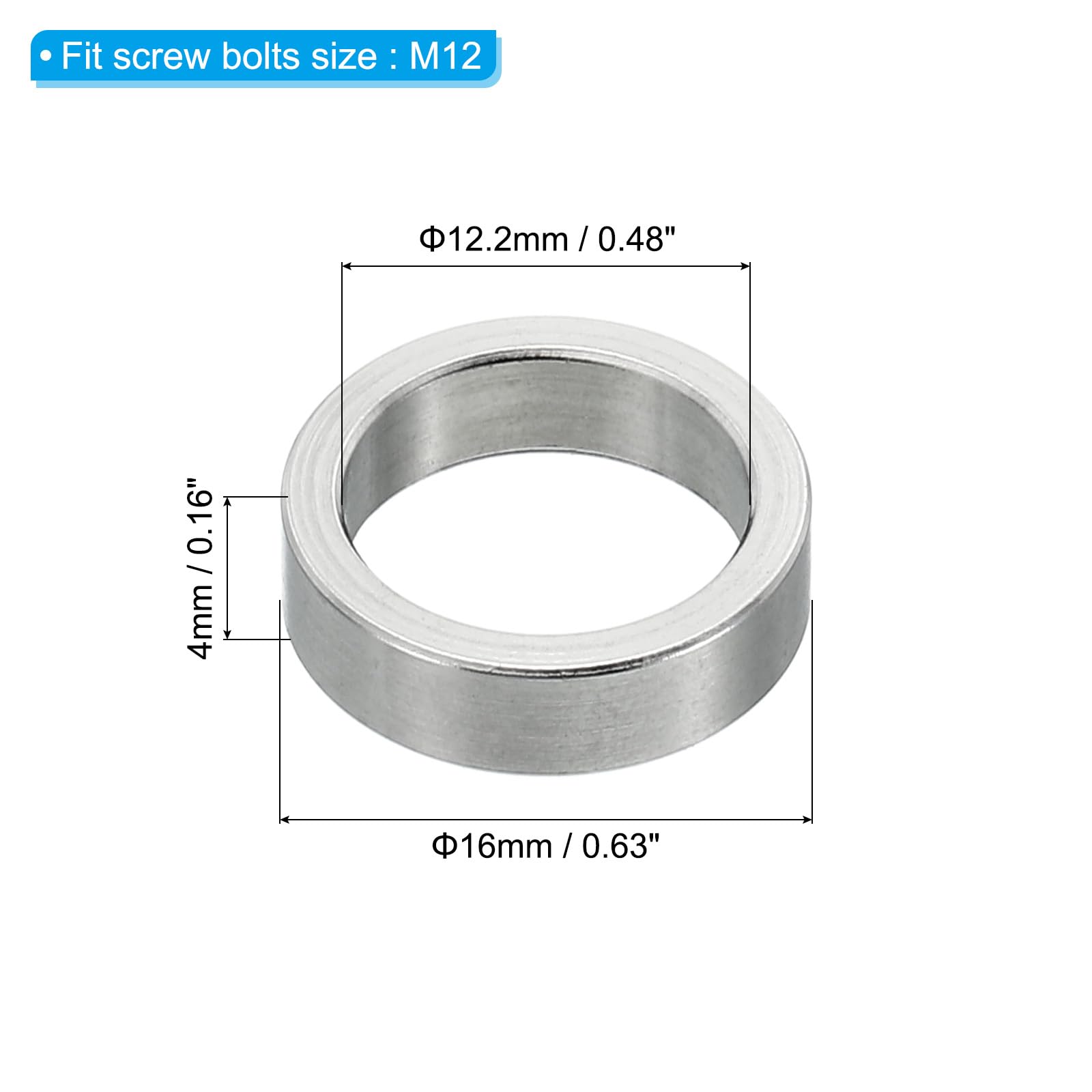 PATIKIL M12 Stainless Steel Spacers - Image 2