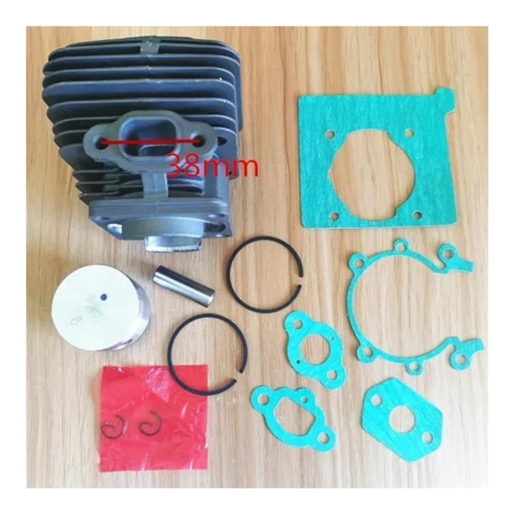 Kit de pistón de Cilindro de 40mm y Junta Completa Compatible con desbrozadora OM43 OM44, cortadora Zylinder con Clips de Pasador de Anillo de pistón