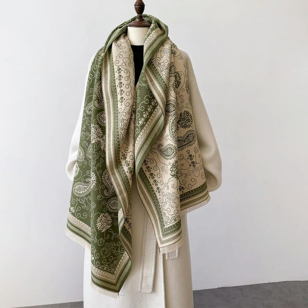 Bufandas de Moda para Hombres y Mujeres Bufandas de Lujo con Estampado de Cachemira Chal cálido para Mujer Bufanda Larga Gruesa y Grande