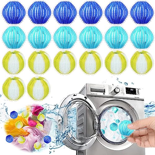 BDSHUNBF 20PCS Bolas Atrapa Pelos Lavadora, Bolas de Lavado, Reutilizables Bolas para Lavadora, Quita Pelos Mascota Lavadora, Quita Pelusa Lana y Cabello de la Ropa en la Lavadora