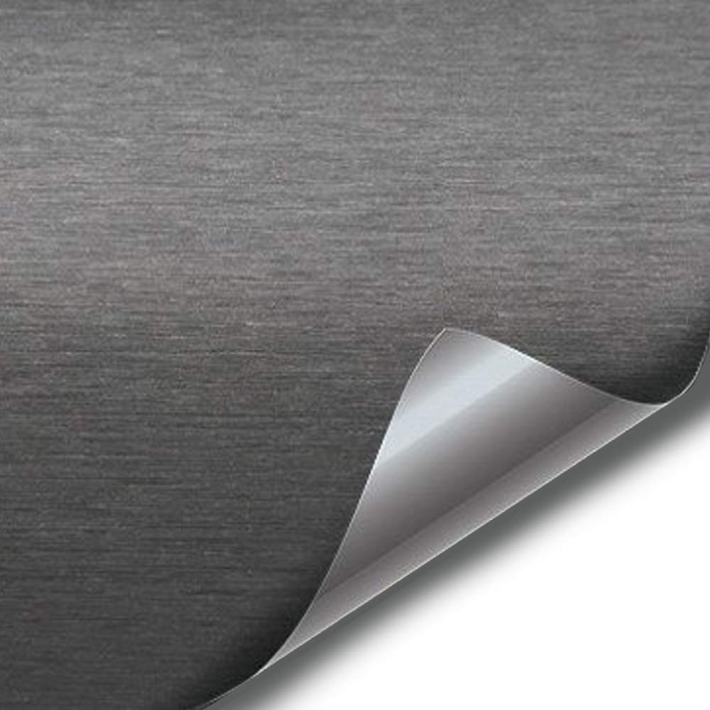 VViViD XPO Gunmetal Grey Brushed Metallic Steel 5ft Vinyl Wrap Roll with Air Release Technology (5ft x 1.5ft)