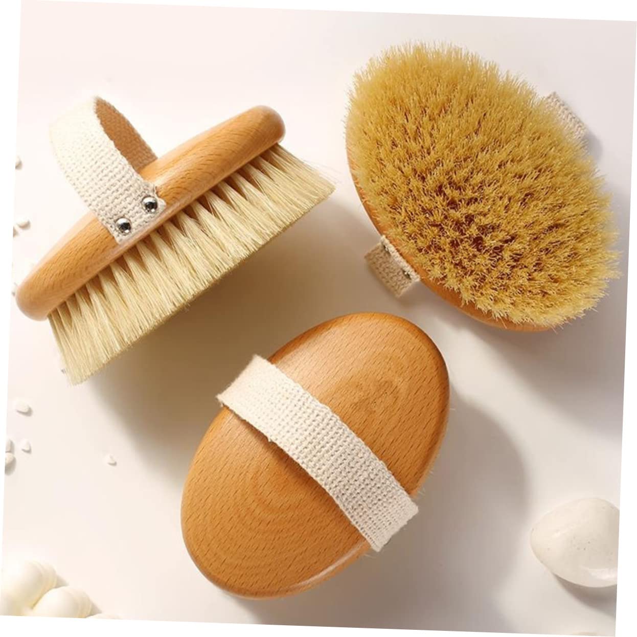 minkissy 3 Piezas Cepillo De Cerdas Para Masaje Cepillo De Masaje De Baño Cepillo Para Fregar La Espalda Cepillo Exfoliante En Seco Cuerpo Cepillo De Limpieza Madera Piel Suave